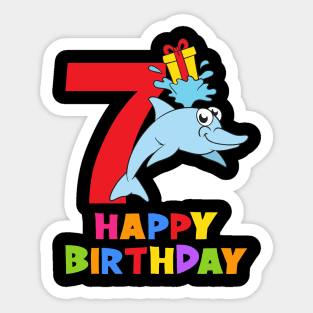 7th Birthday Party 7 Year Old Seven Years Sticker